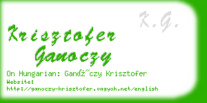 krisztofer ganoczy business card